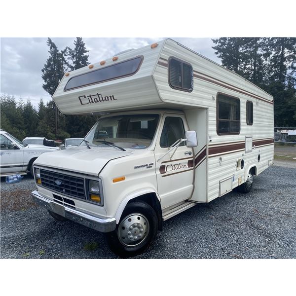 0C --  1984 CITATION MOTORHOME E350, , White, 74234 KM "NO RESERVE" ESTATE