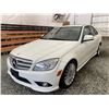 Image 3 : A1 --  2009 MERCEDES C230 4 MATIC AWD, White, 55,747 KMS   "NO RESERVE" DONATE A CAR