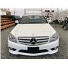 Image 6 : A1 --  2009 MERCEDES C230 4 MATIC AWD, White, 55,747 KMS   "NO RESERVE" DONATE A CAR