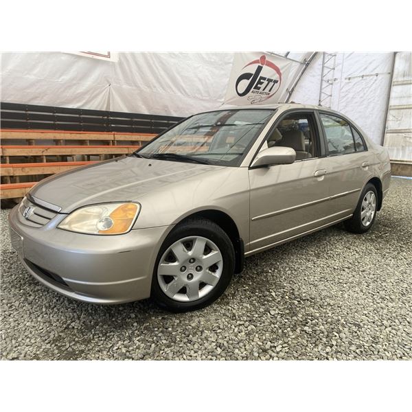 B6 --  2002 HONDA CIVIC, Gold, 121,005 KM