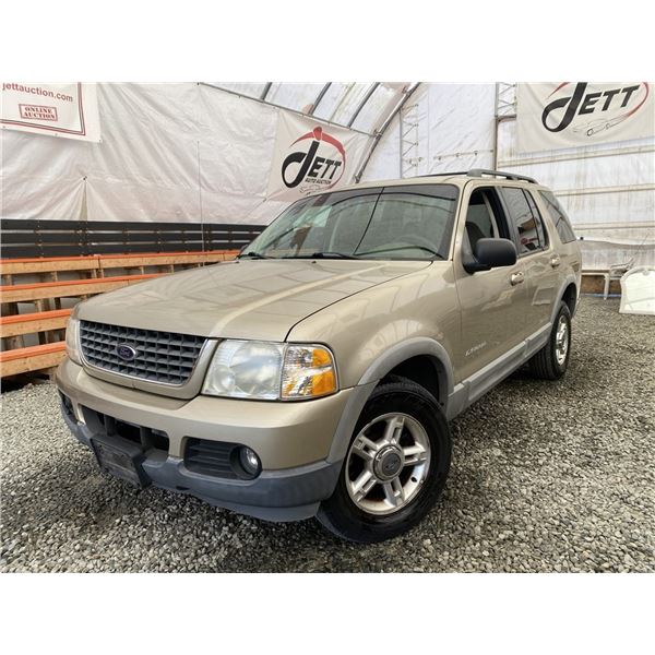 A12E --  2002 FORD EXPLORER XLT 4X4  "NO RESERVE", Brown, 321,087 KM
