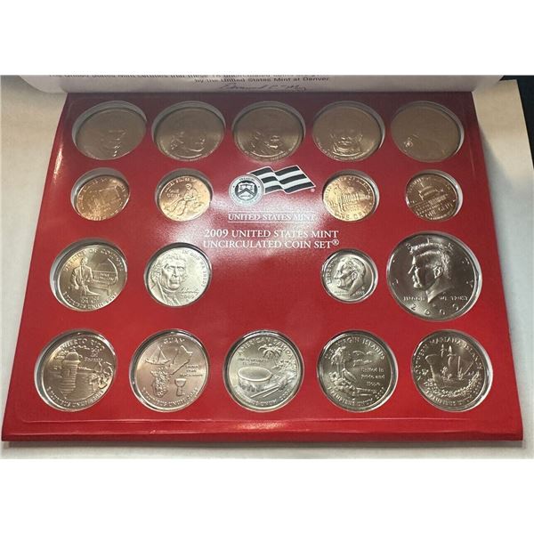 2009-D Denver Mint Set 18 Total Coins Including 4 Lincoln Pennies, 6 Quarters