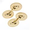 Image 3 : Tiffany & Co. Vintage 14k Yellow Gold Brushed Engraveable Dual Oval Cuff Links