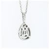Image 5 : 14K White Gold Diamond Tear Drop Pear Solitaire Cluster Petite Pendant Necklace