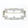 Image 3 : Antique Art Deco Platinum Old Euro & Mine Cut Diamond Open Geometric Brooch Pin