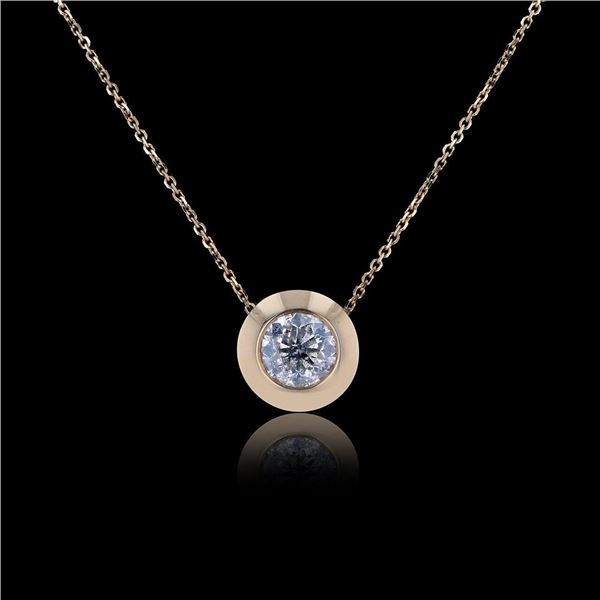 0.95 ctw Diamond  Solitaire 14K Yellow Gold Pendant/Necklace