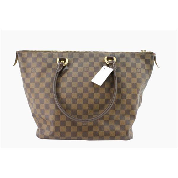 Louis Vuitton Damier Ebene Canvas Leather Saleya MM Tote Bag