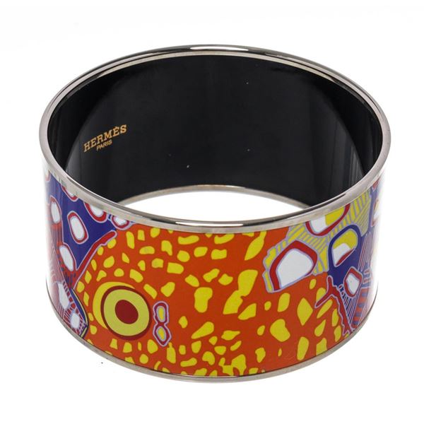 Hermes Black Multicolor Wide Bangle