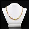 Image 1 : 34.51 ctw Multi-Color Sapphire and 1.89 ctw Diamond 14K Yellow Gold Necklace
