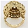 Image 5 : Large Vintage 14K Yellow Gold 2.20 ctw Diamond Hand Engraved Flower Cocktail Rin