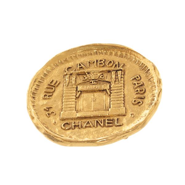 Chanel Gold Plated Rue Cambon Brooch