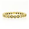 Image 4 : 14k Yellow Gold 0.92 ctw Round Milgrain Bezel Set Diamond Eternity Band Ring Sz