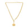 Image 1 : Chanel Gold Metal Round CC Pendant