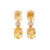 Plated 18KT Yellow Gold 2.22ctw Citrine and Diamond Earrings