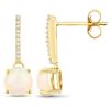 Image 2 : 10KT Yellow Gold 1.06ctw Ethiopian Opal and White Diamond Earrings
