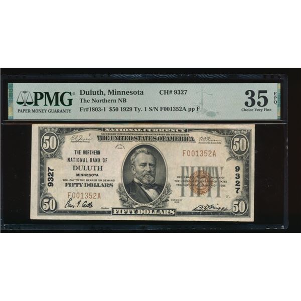 1929 $50 Duluth MN National PMG 35EPQ