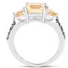 Image 3 : Plated Rhodium 2.55ctw Citrine and Diamond Ring
