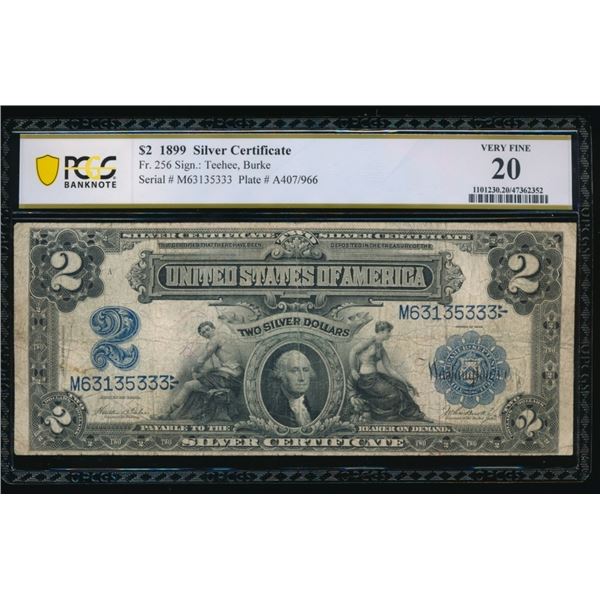 1899 $2 Mini Porthole Silver Certificate PCGS 20