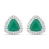 14KT White Gold 1.27ctw Zambian Emerald and White Diamond Earrings