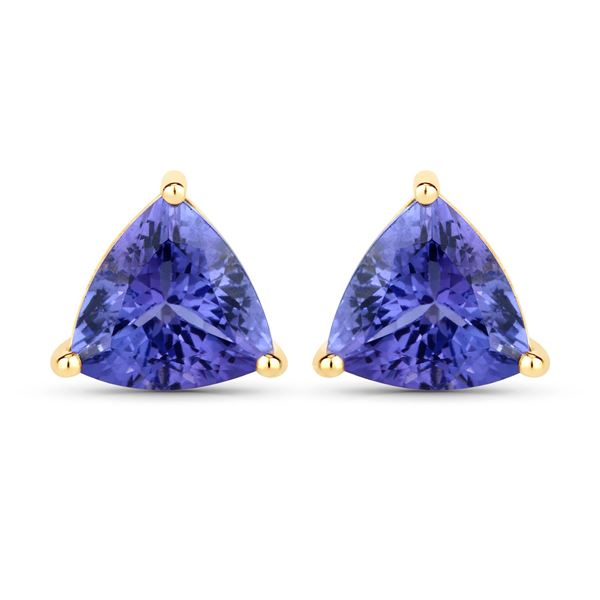 14KT Yellow Gold 3.48ctw Tanzanite Earrings