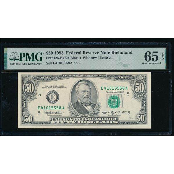 1993 $50 Richmond FRN PMG 65EPQ