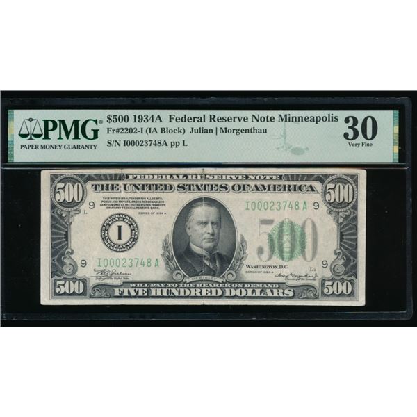 1934A $500 Minneapolis FRN PMG 30