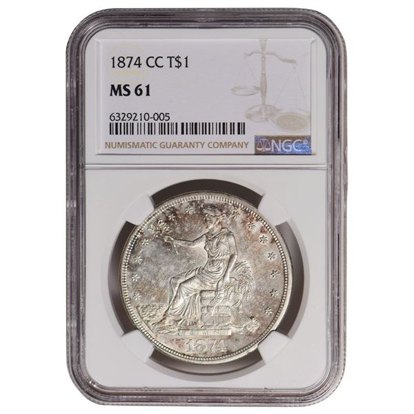 1874-CC $1 Trade Dollar NGC MS61