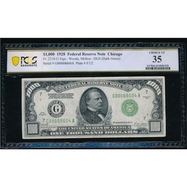 1928 $1000 Chicago FRN PCGS 35