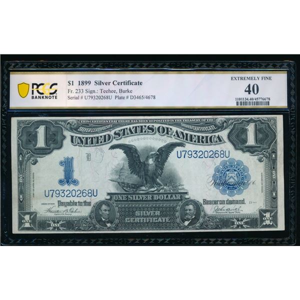 1899 $1 Black Eagle Silver Certificate PCGS 40