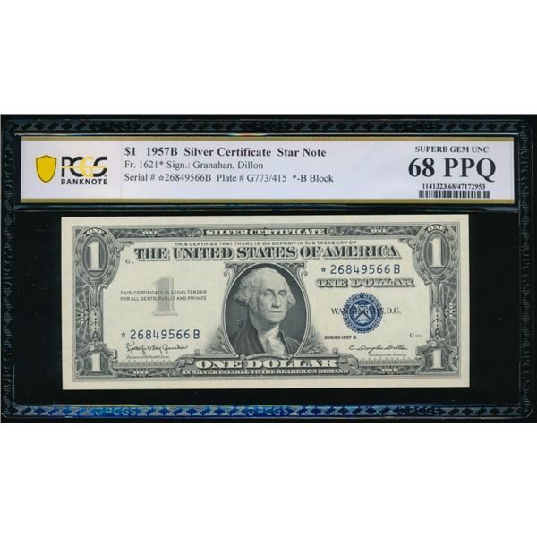 1957B $1 STAR Silver Certificate PCGS 68PPQ