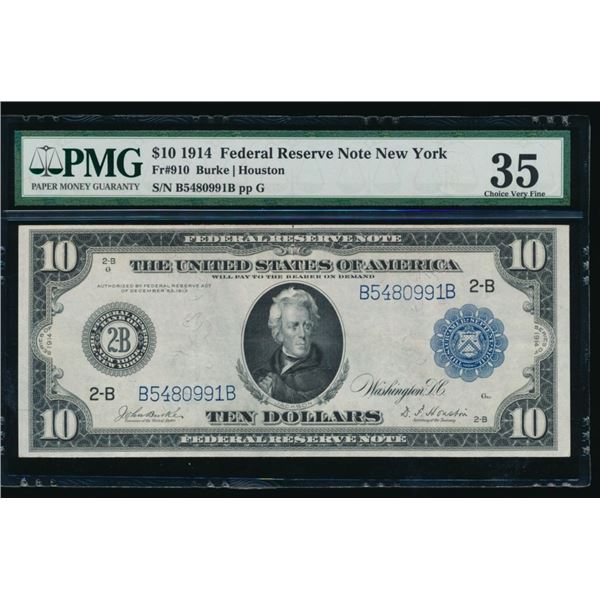 1914 $10 New York FRN PMG 35