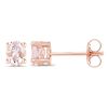 Image 2 : Plated 14KT Rose Gold 0.50ctw Morganite Earrings