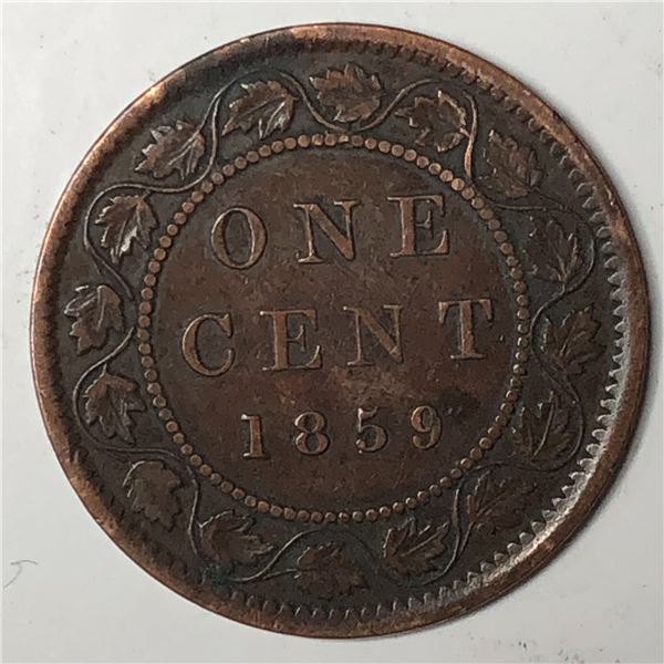 Canadian Large Cent 1859 N9 VF++