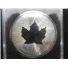 Image 2 : One troy ounce; 2022  .9999% pure silver Canadian Maple Leaf bullion coin with security