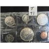 Image 1 :  One Set of 1965 Canadian coin set BU-PL,  80% silver, large bead, pointed 5, sealed in 