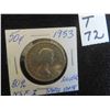 Image 1 : One 1953 Canadian 50 cent piece, 80% silver, NSF I  small date, circulated and ungraded.