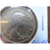 Image 3 : One 1953 Canadian 50 cent piece, 80% silver, NSF I  small date, circulated and ungraded.