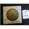 Image 1 : One 1943 Canadian 50 cent piece, 80% silver, Near 3 and die crack from unicorns tail