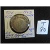 Image 1 : One 1943 Canadian 50 cent piece, 80% silver, Far 3 and die crack on outer rim above CENTS,