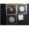 Image 1 : Three 1963 Canadian coins, 80% silver, one 50 cent, 25 cent and 10 cent pieces, each sealed