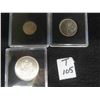 Image 1 : Three 1964 Canadian coins, 80% silver, 50 cent, 25 cent and 10 cent pieces, each sealed