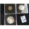 Image 1 : Three 1966 Canadian coins, 80% silver, 50 cent, 25 cent and 10 cent pieces, each sealed