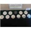 Image 2 : One Complete set of 10; 1988 Calgary Olympic $20 Silver bullion coins in green velvet case, 