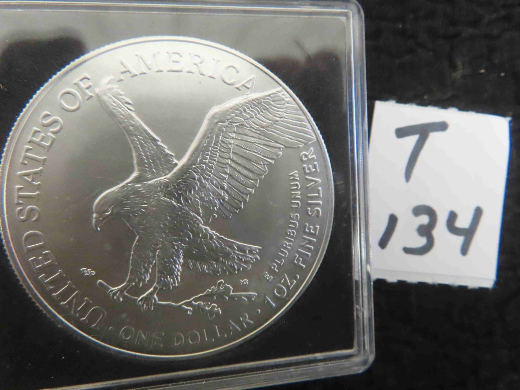 One 2023 American Silver Eagle, Walking Lady Liberty coin, 1 troy ounce