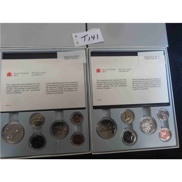 Two sets 1982 RCM 6 coin specimen sets, in original storage box, hard sided folder, with RCM