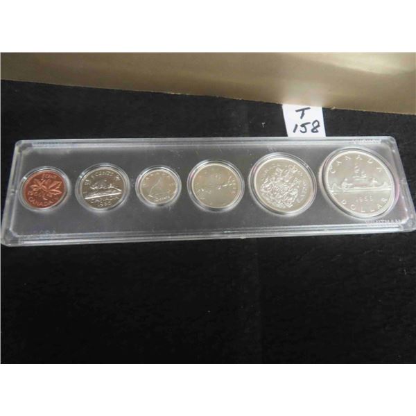 One 1966 RCM uncirculated Canadian set of silver coins and penny, untouched, very high grade,