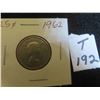 Image 1 : One 1962 Canadian 80% silver 25 cent coin, circulated, ungraded.