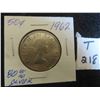 Image 1 : One 1962 Canadian 80% silver 50 cent coin, circulated ungraded. Nice coin 