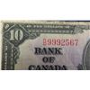 Image 3 : 1937 Canada $10 Bill with High Serial Number 9992567 G.W. 