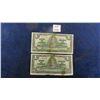 Image 1 : (2) 1937 Canada $1 Bills Torn & Taped G.W.